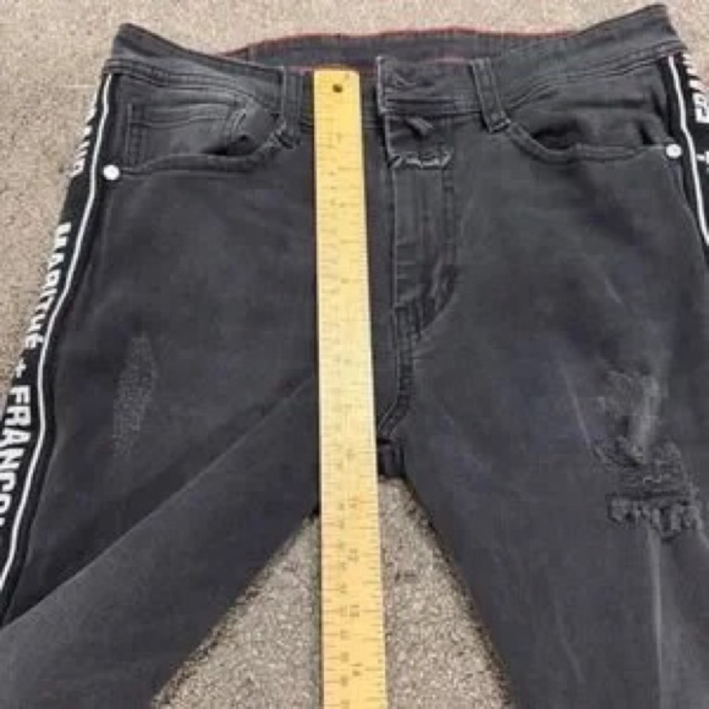 Black Skinny Jeans with Side Logo Tape - Picture 3 of 11